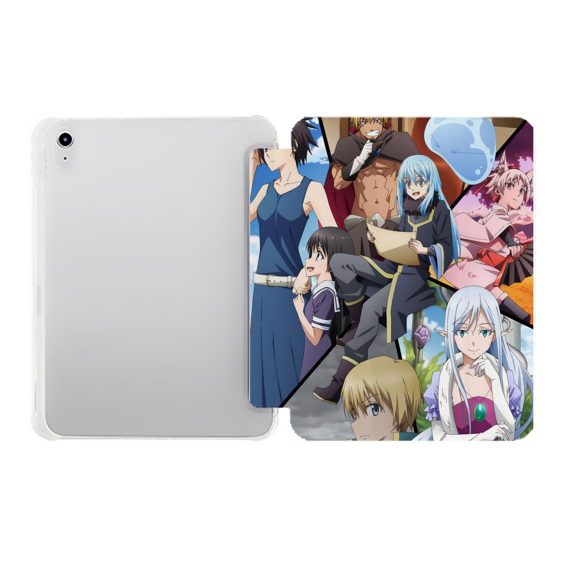 （画像用） 転スラ Regarding Reincarnated to Slime IPad ケース ペン収納付き 三つ折りスタンド PUレザー×シリコン 対応機種9.5/10.5/10.9インチ